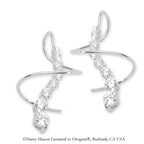 1.50 Carats Twt. Sterling SIlver  Graduating Cubic Zirconia Journey Earspirals Earrings