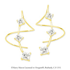 18k Gold Over Princess Cubic Zirconia Earspirals Earrings