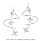 Sterling Silver Princess Cubic Zirconia Earspirals Earrings