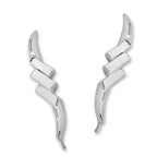 Triple Blocks Silver Ear Pin Earrings