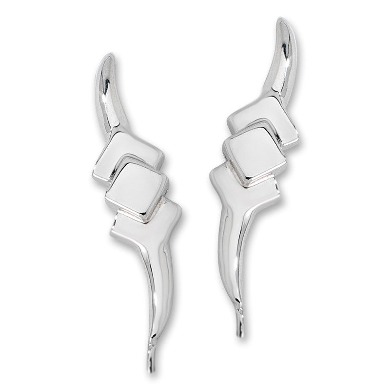 Silver Ear Pin Earrings
