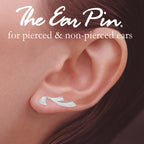 Graceful Swirls Silver Ear Pin Earrings