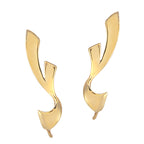 Graceful Swirls Silver Ear Pin Earrings