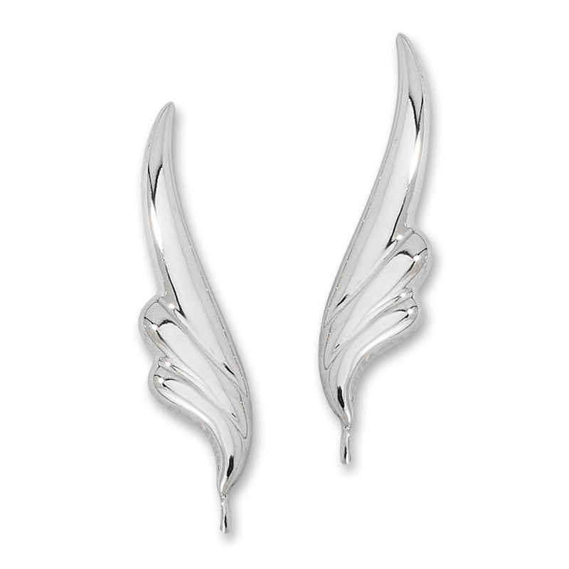 Ear Climbers Bulbous Curves Ear Pin Earrings Sterling Silver 