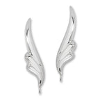 Ear Climbers Bulbous Curves Ear Pin Earrings Sterling Silver 