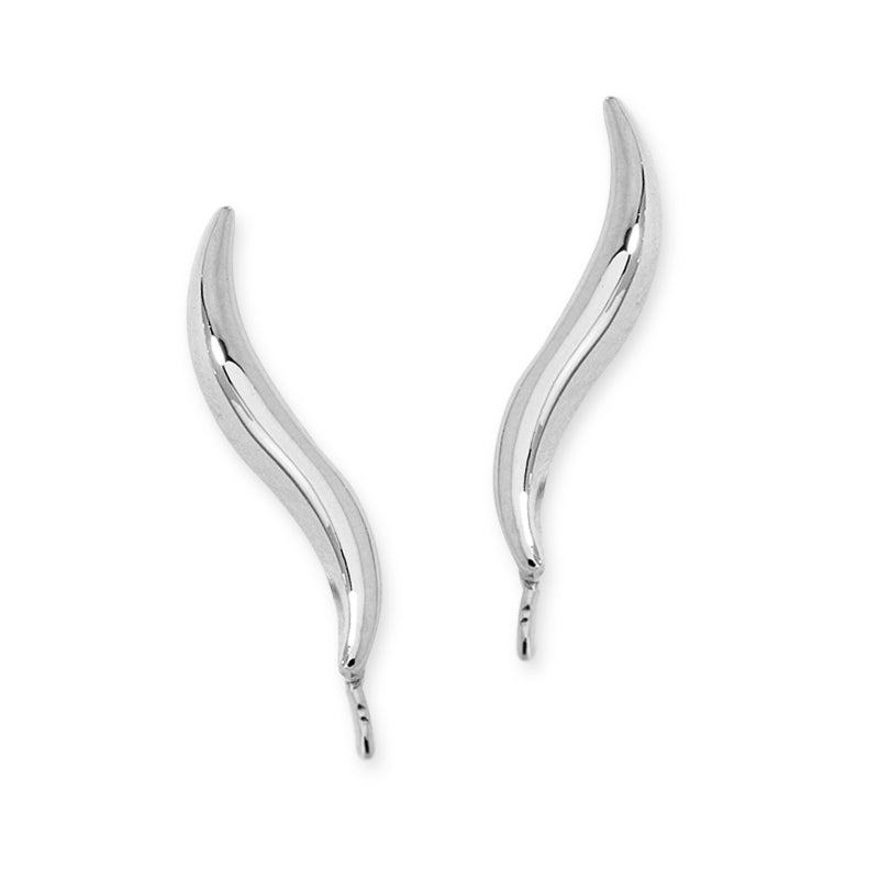 Sterling Silver Classic Polished Ear Pin Earrings