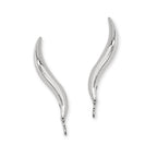 Ear Pin Ear Climber Earrings Classic Short 14k White Gold
