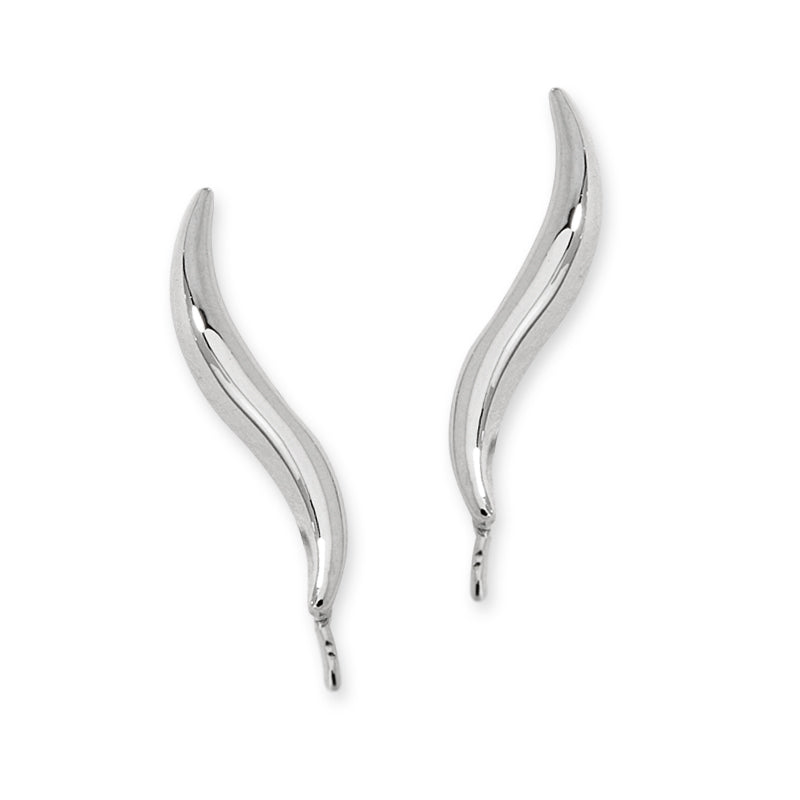 Ear Pin Ear Climber Earrings Classic Short 14k White Gold