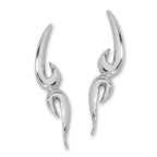 High Polished Silver Ear Pin Earrings