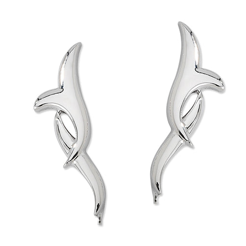 Ear Climbers Cornucopia Swirl Ear Pin Earrings Sterling Silver