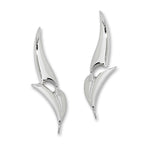 Kissing Curves Silver Ear Pin Earrings