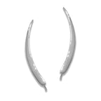Ear Climbers Long Half Moon Arc Ear Pin Earrings Sterling Silver