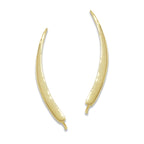 Ear Climbers Long Half Moon Arc Ear Pin Earrings 18k Gold Over Silver