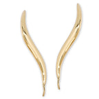 Ear Climbers Ear Pin Earrings Classic Polished Gold Over Silver  - Medium Version