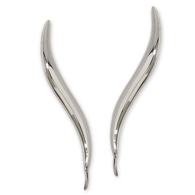 Ear Climbers Ear Pin Earrings Classic Polished Sterling Silver  - Medium Version