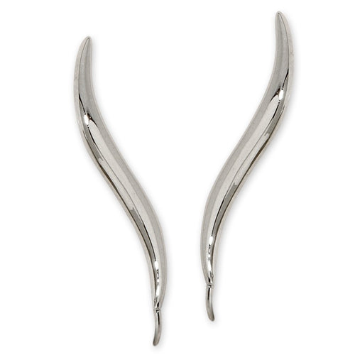 Ear Climbers Ear Pin Earrings Classic Polished Sterling Silver  - Medium Version