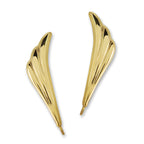 Graceful Wings Gold Over Silver Ear Pin Earrings
