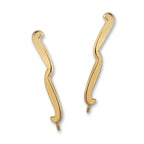 Gold Over Silver Sweeping Curves Ear Pin Earrings