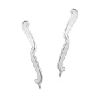 Sterling Silver Sweeping Curves Ear Pin Earrings