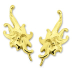 Ear Climbers Rising Sun Ear Pin Earrings 18k Gold Over Silver