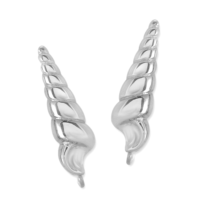 Ear Climbers Seashell Ear Pin Earrings Sterling Silver