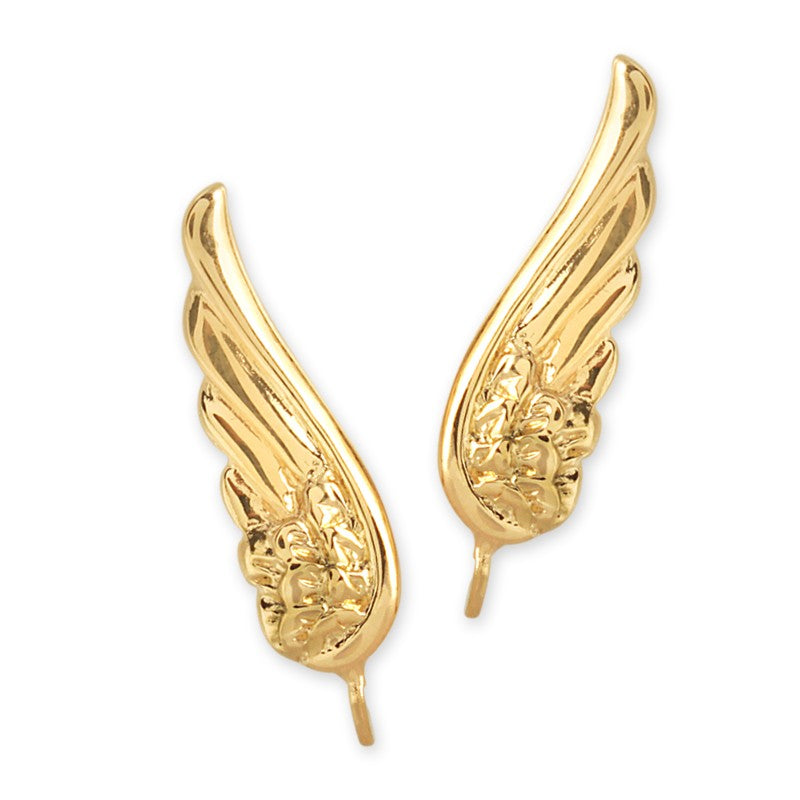 Angel Wings Ear Climbers Ear Pin Earrings 18k Gold Over Silver
