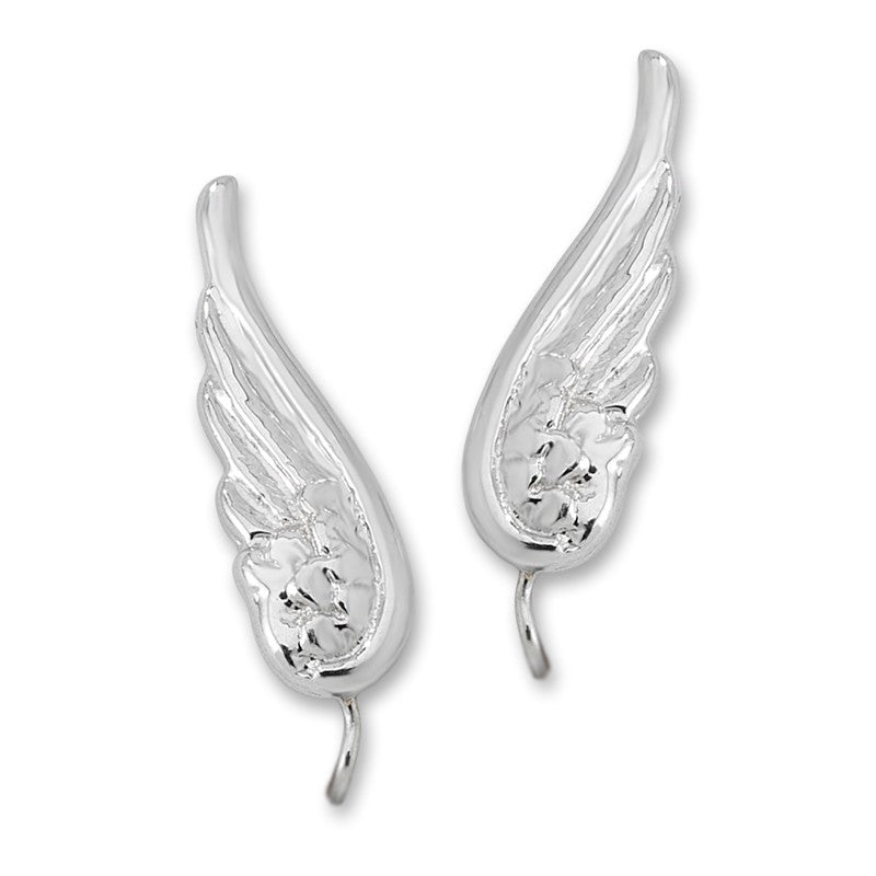 Angel Wings Ear Climbers Ear Pin Earrings Sterling Silver