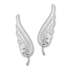 Angel Wings Ear Climbers Ear Pin Earrings Sterling Silver