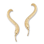 Snake Gold Over Silver Ear Pin Earrings