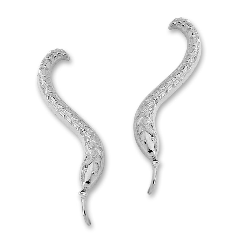 Snake Silver Ear Pin Earrings