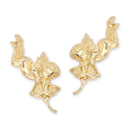 Cupid Gold over Silver Ear Pin Earrings