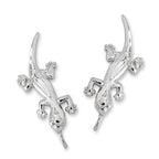 Sterling Silver Good Luck Hawaii Gecko Ear Pin Earrings