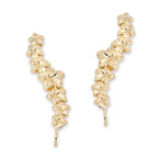 18k Gold Over Silver Plumeria Ear Pin Earrings