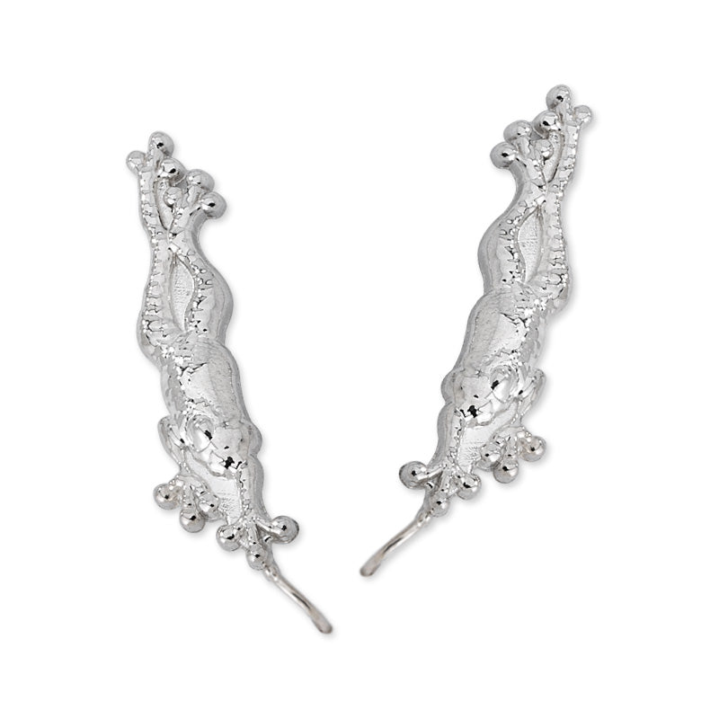 Sterling Silver Frog Ear Pin Earrings