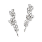 Floral Vine Silver Ear Pin Earrings