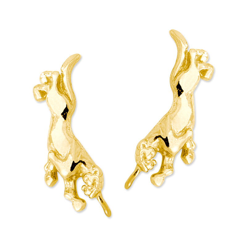 Panther Gold over Silver Ear Pin Earrings