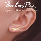 Gold Over Silver Ear Climber Earrings - Panther - Ear Pin