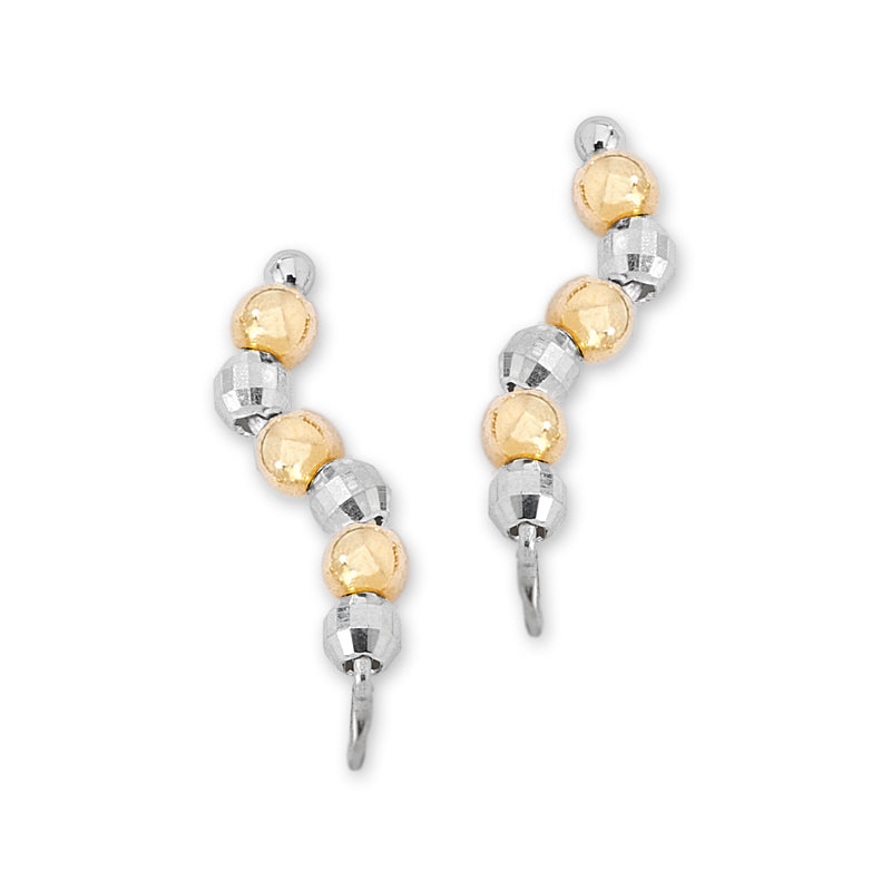 Two Tone Ear Pin Earrings