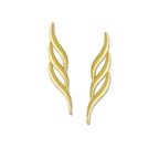 18k Gold Over Silver Triple Swirls Ear Pin Earrings