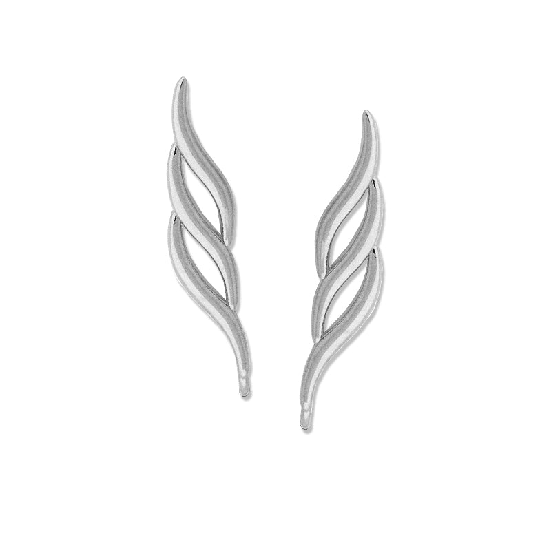 Classic Double Polished Ear Pin Earrings in 14k Yellow Gold