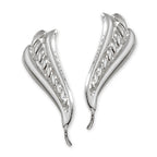 Rope Center Ear Pin Earrings in Silver