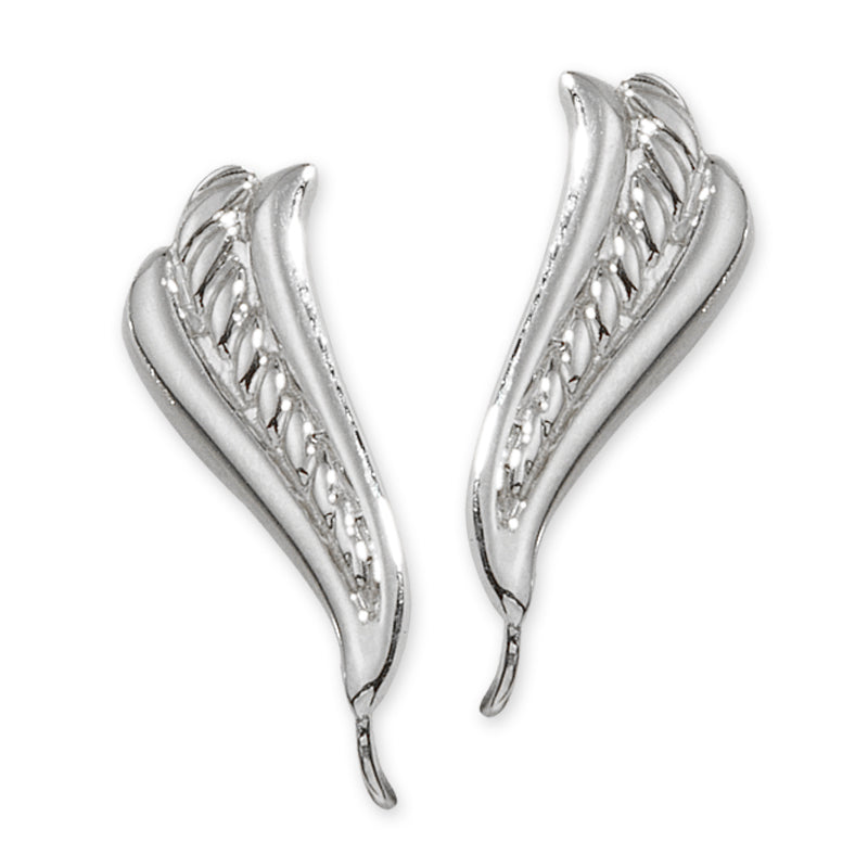 Rope Center Ear Pin Earrings in Silver