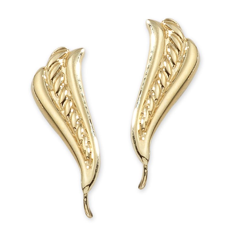 Rope Center Ear Pin Earrings in Silver