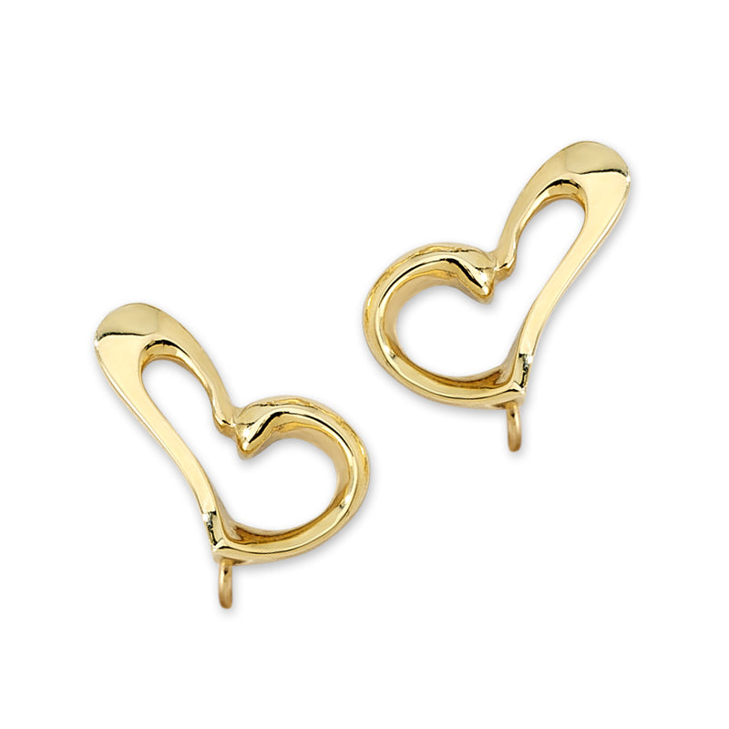 Heart Silver Ear Pin Earrings 