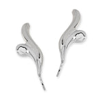 Polished Silver Ear Pin Earrings