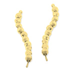 Ear Climbers 18k Gold Over Silver Faceted Beads Ear Pin Earrings - Long Version