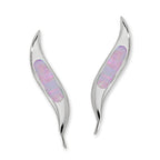Pink Opal Silver Ear Pin Earrings