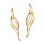 Gold Diamond Cut Ear PIn Earrings - Large Version