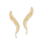 Gold Over Silver Beaded Edge Ear PIn Earrings