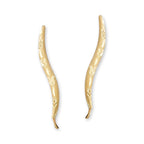 Gold Diamond Cut Ear PIn Earrings - Large Version